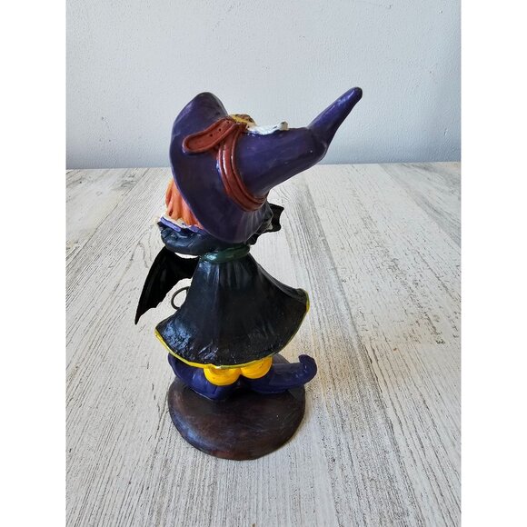 Halloween witch bat pumpkin figurine village decor statue‎ reading as is - Picture 3 of 7
